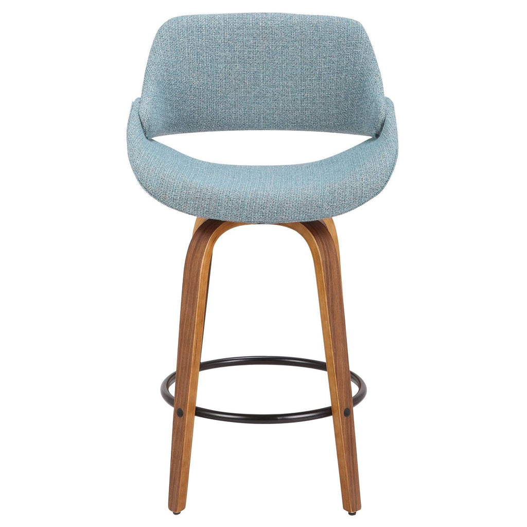 Walnut Cream Fabric Counter Stool (Set of 2) P1610