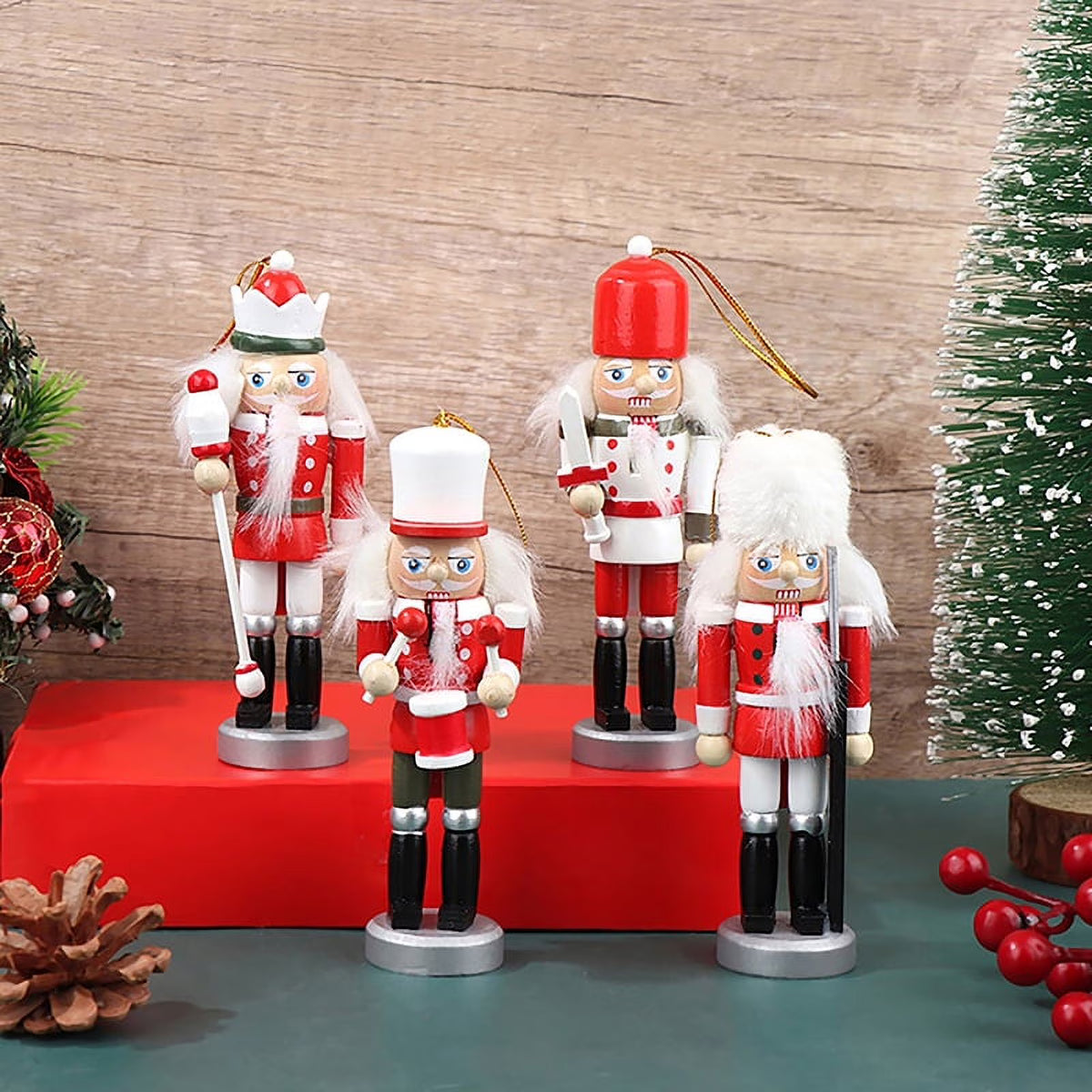 1Pc 12CM Nutcracker Puppet Soldier Xmas Tree Pendant W37423