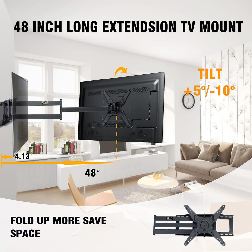 TV Wall Mount Bracket with 48" Extension Articulating Arms G147