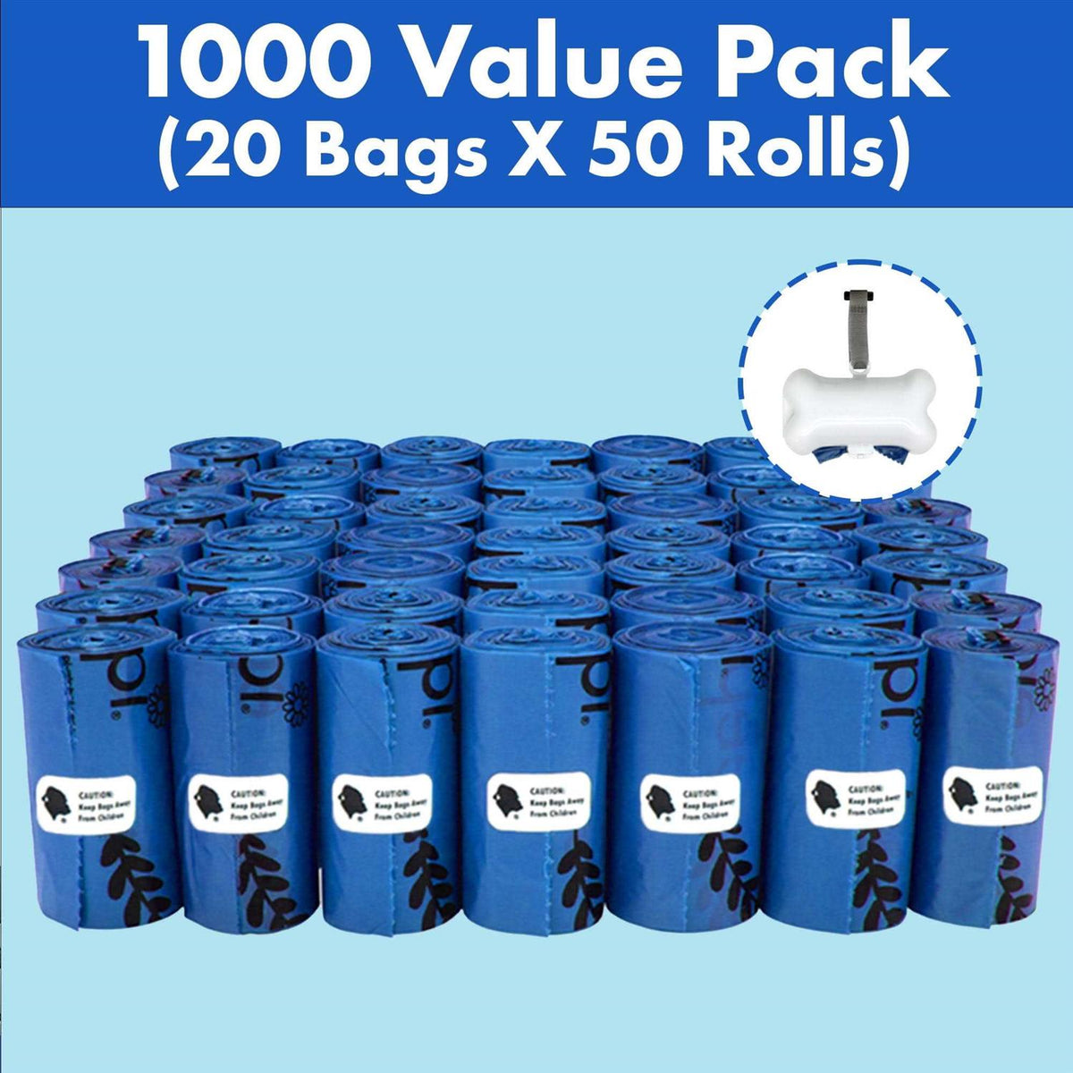 Dog Poop Waste Bags with Dispenser and Leash Tie G594