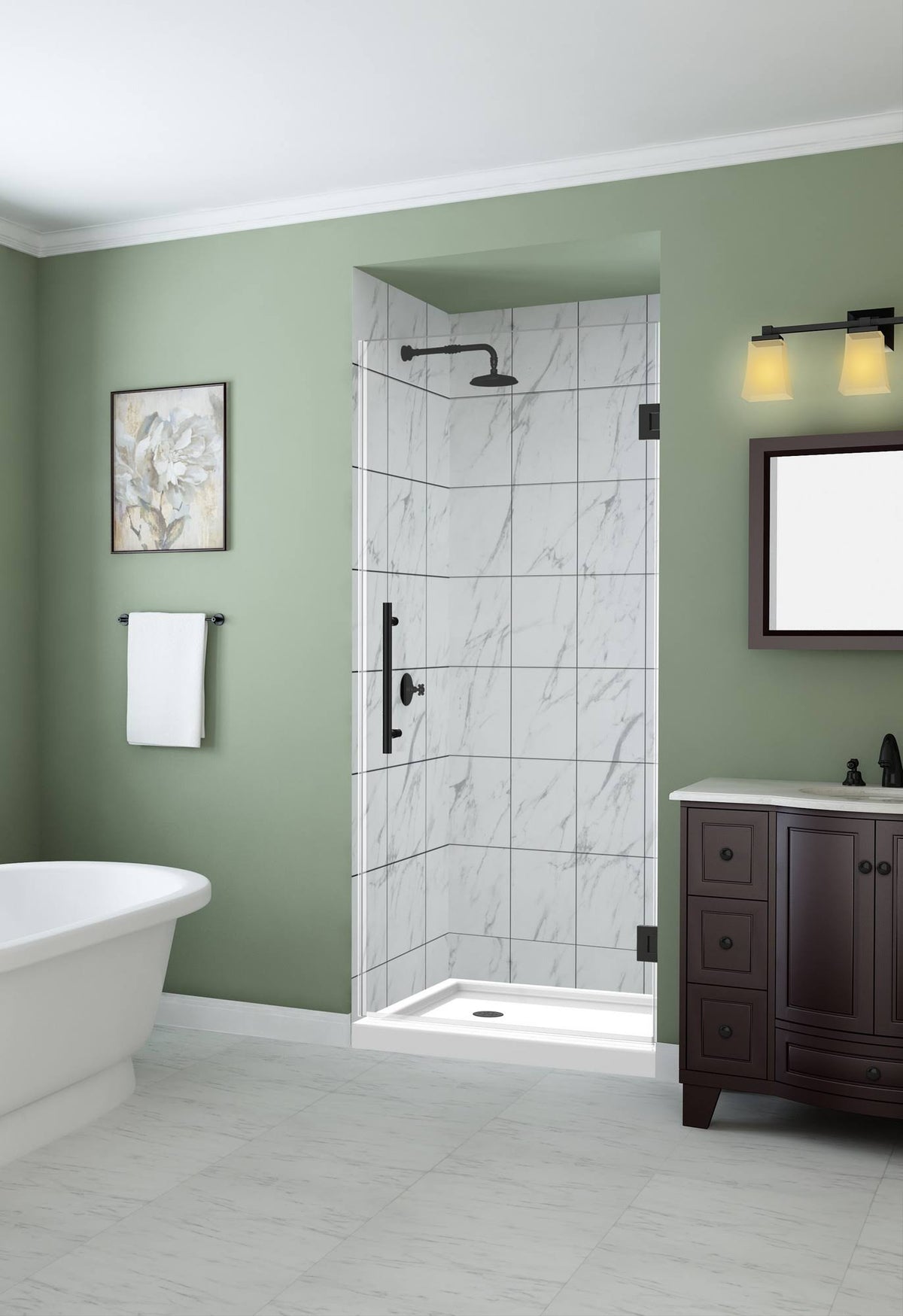 Oil Rubbed Bronze Frameless Hinged Shower Door N67990