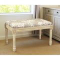 Taupe Magnolia Bench with Antique White Finish X64743