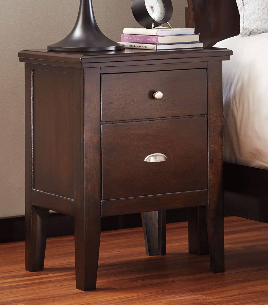 Two Drawer Night Stand in Brown A3498