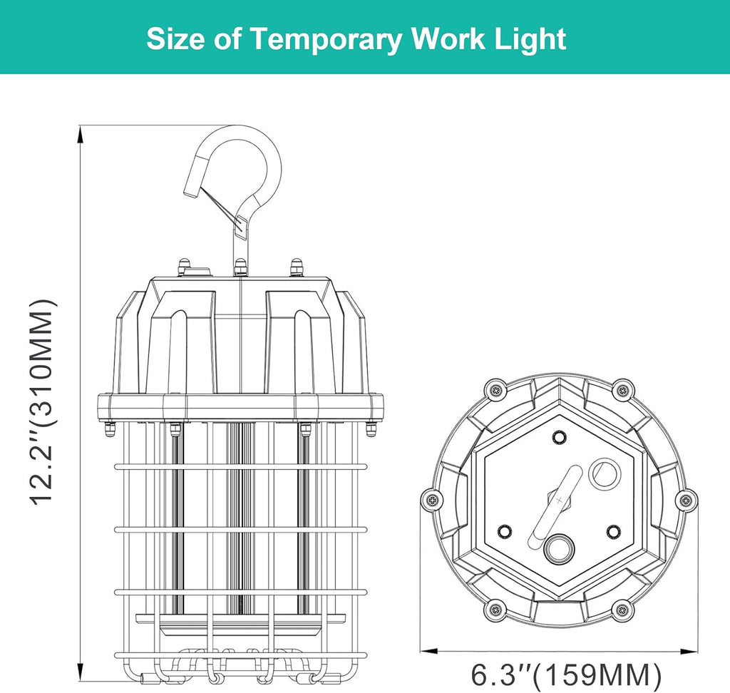 80W LED Portable Hanging Work Light, 11,600LM, IP65, Pack of 2 Q5660
