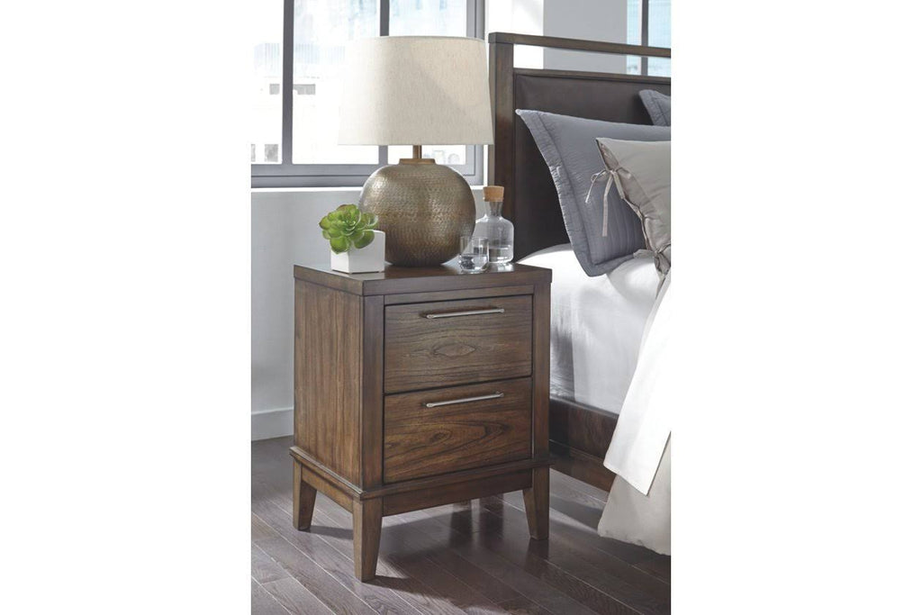 Two Drawer Night Stand in Brown A3498