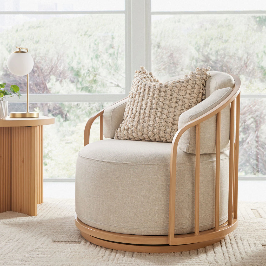 Natural Pine Swivel Chair T9828