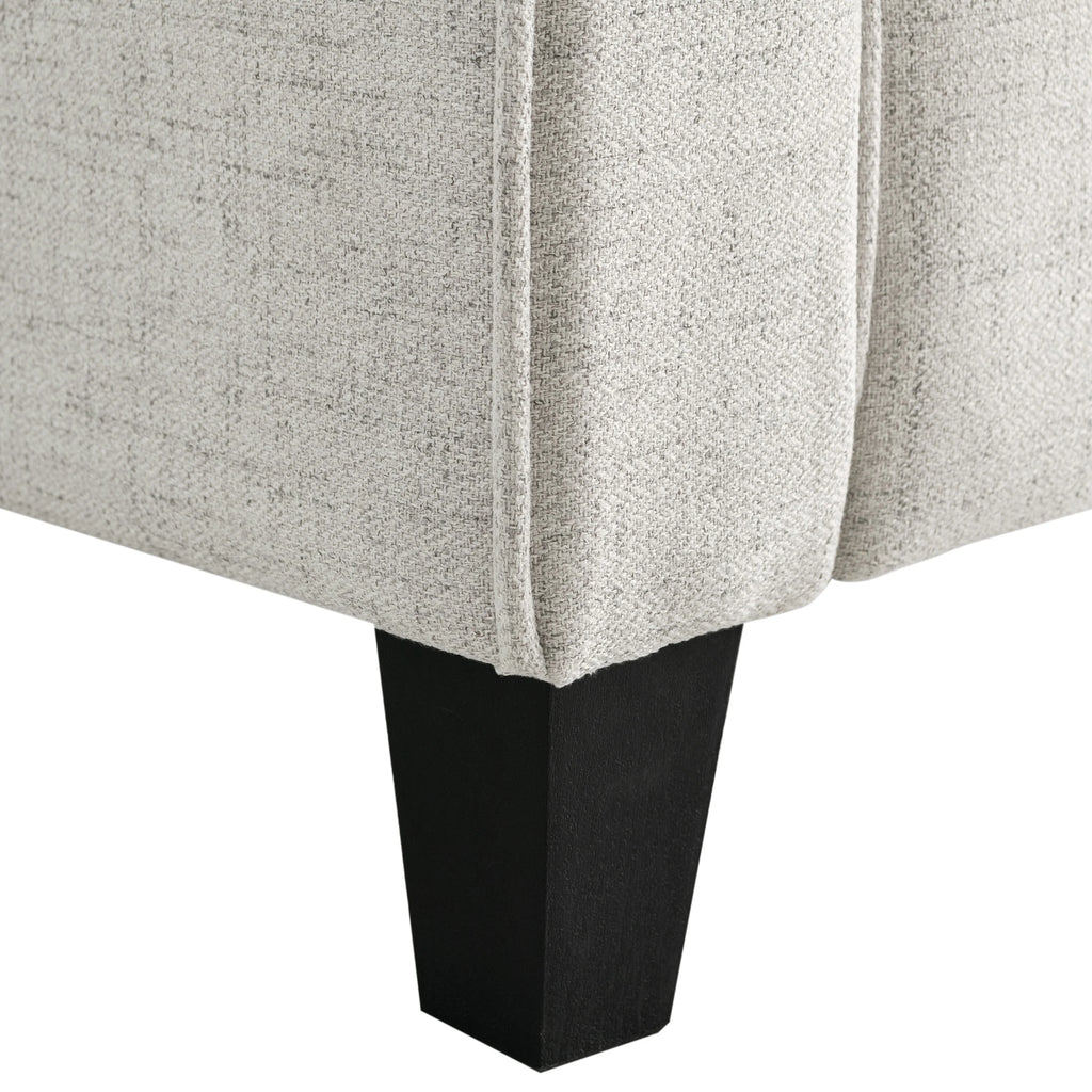 Beige Fabric Loveseat with Curved Arms E36194