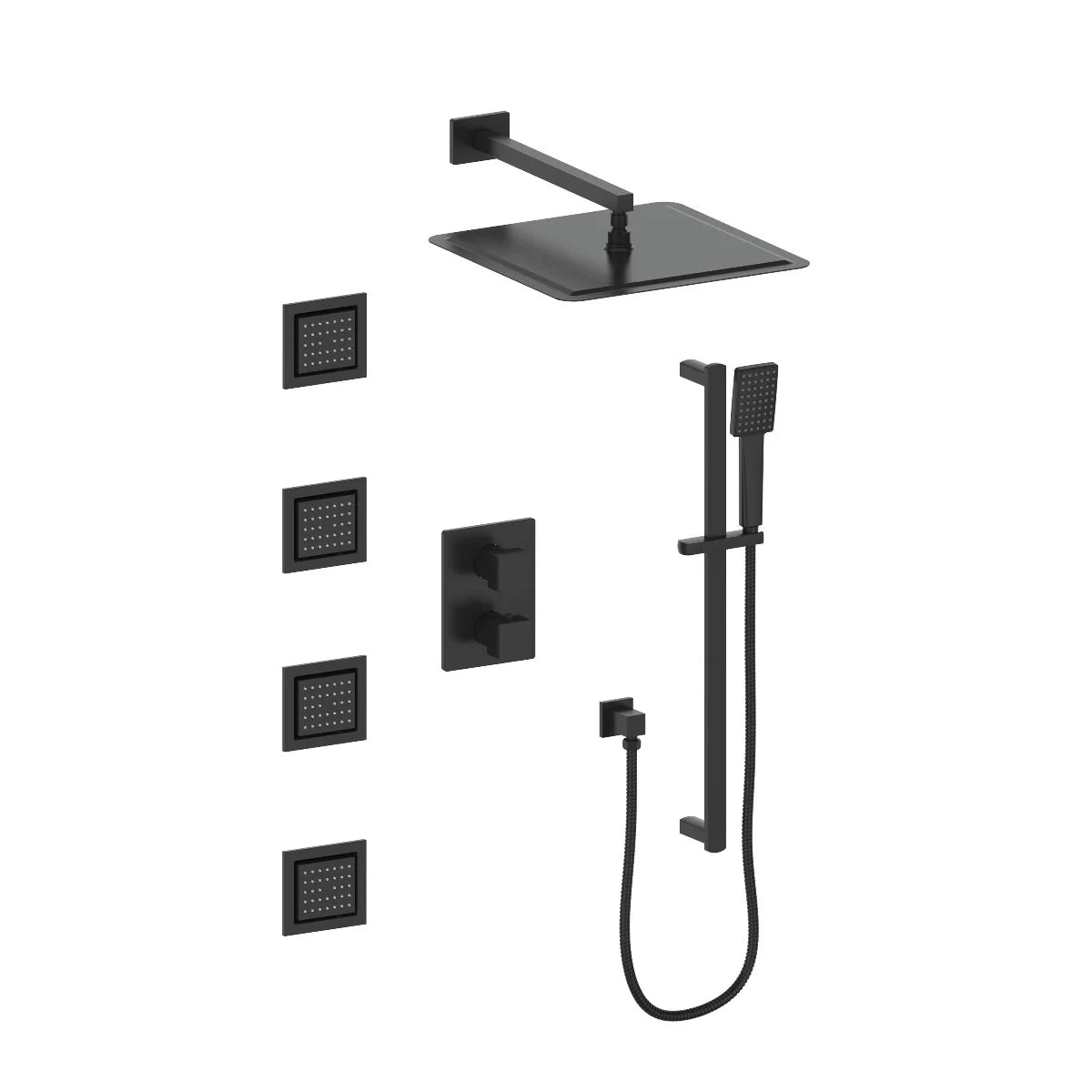 Matte Black Thermostatic Shower System H16798