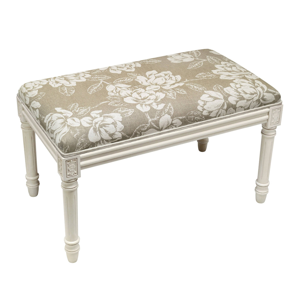 Taupe Magnolia Bench with Antique White Finish X64743