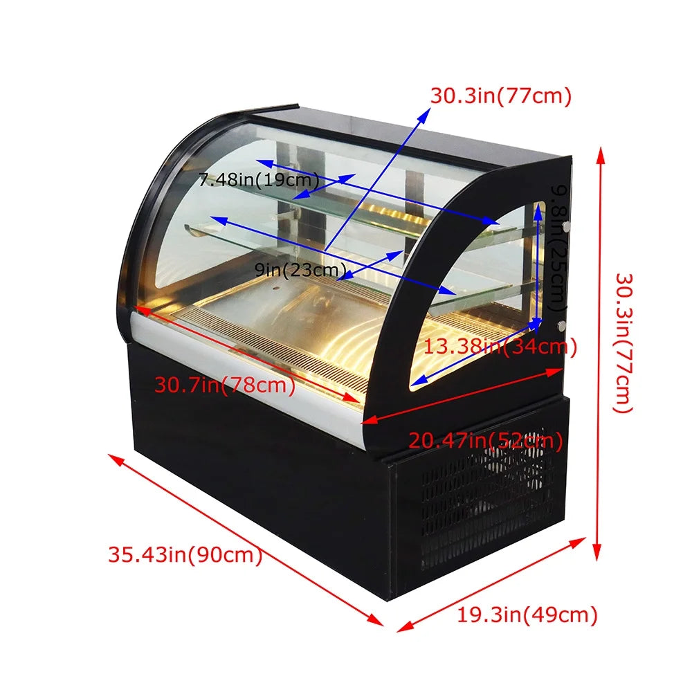 35" Cake Refrigerated Display Cabinet with Curved Glass R4431