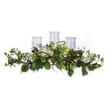 Cream Silk Hydrangea Triple Candelabrum Centerpiece L9826