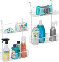 Metal Over Cabinet Kitchen Storage Organizer Basket, 2 Pack, Matte White O5434