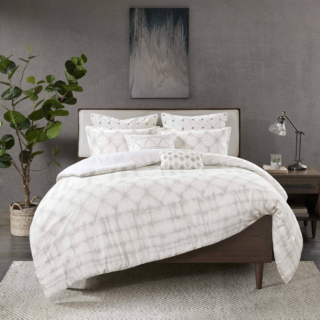 Grey King/Cal King Cotton Duvet Cover Mini Set L12724