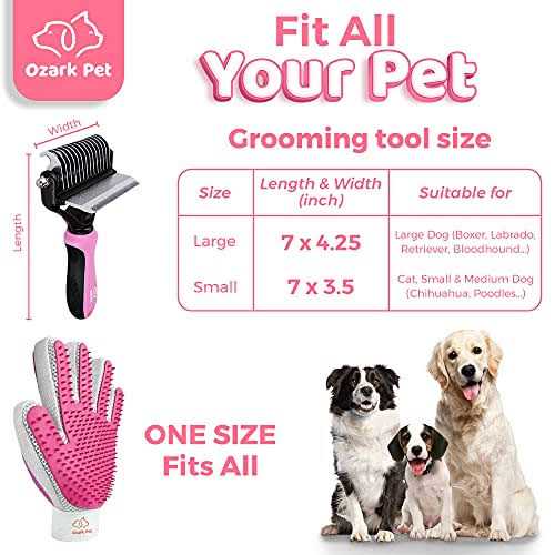Dog and Cat Deshedding Brush and Shedding Glove I865622