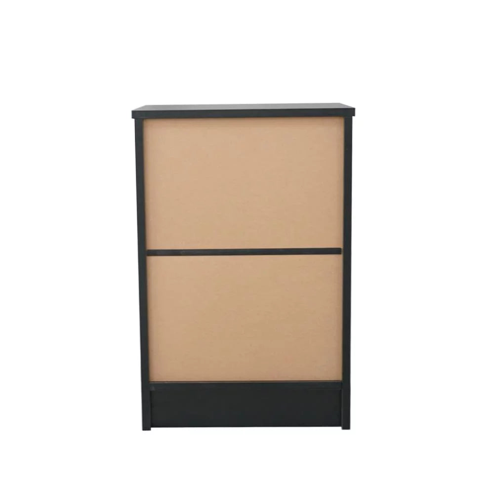 Black Wood 1 Drawer Bedside Table Q552460