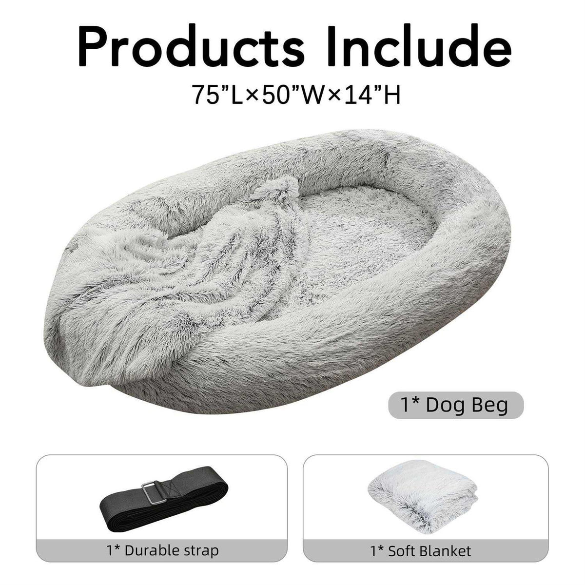 75 L x 50 W x 14 Th Human Dog Bed R722908