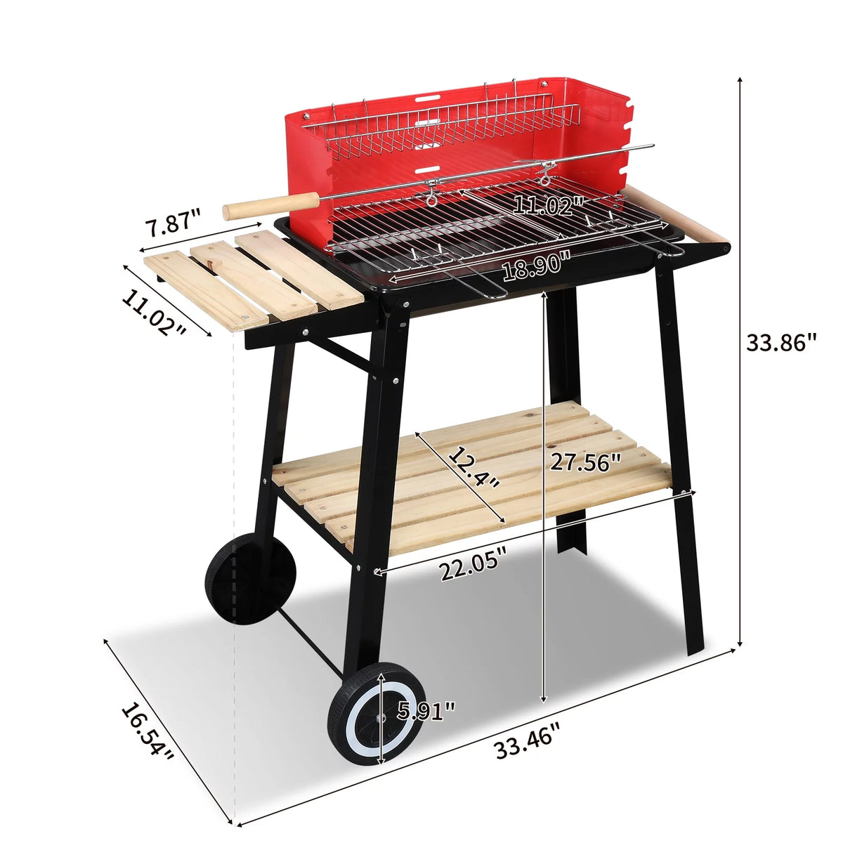 Charcoal Grill Portable Steel BBQ Pit Y540