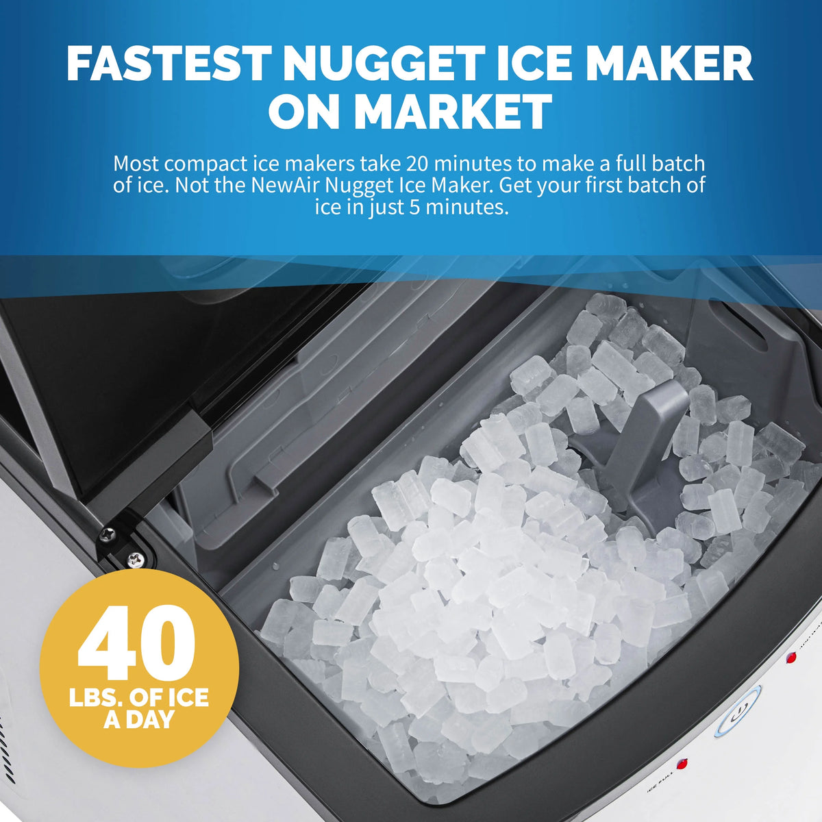 40 lb. Countertop Nugget Ice Maker in Stainless Steel H164