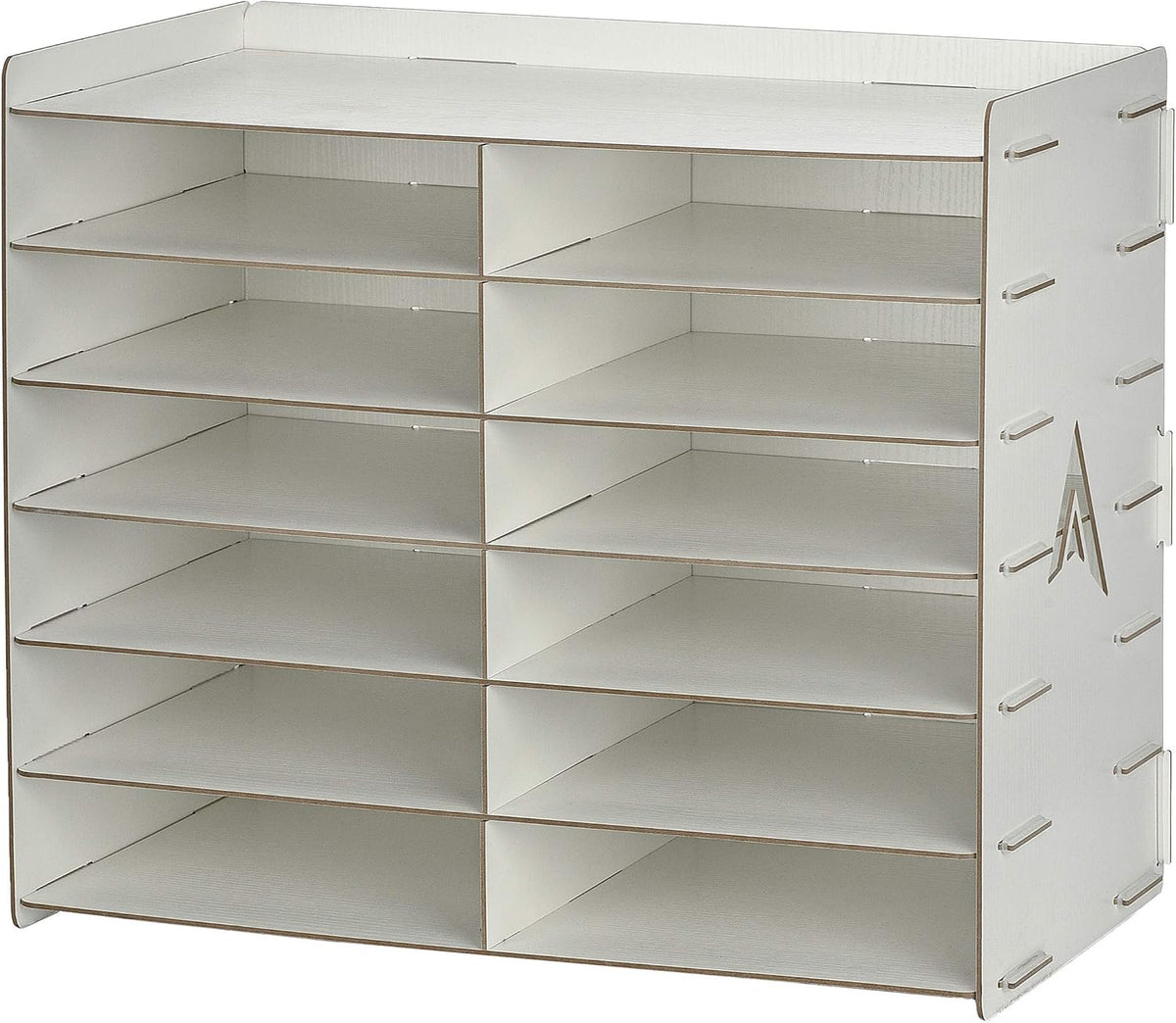 White 12 Compartment Paper Storage Organizer L2512