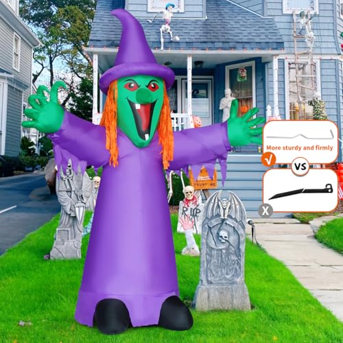 8 FT Halloween Inflatables Witch with Built-in LEDs P18080