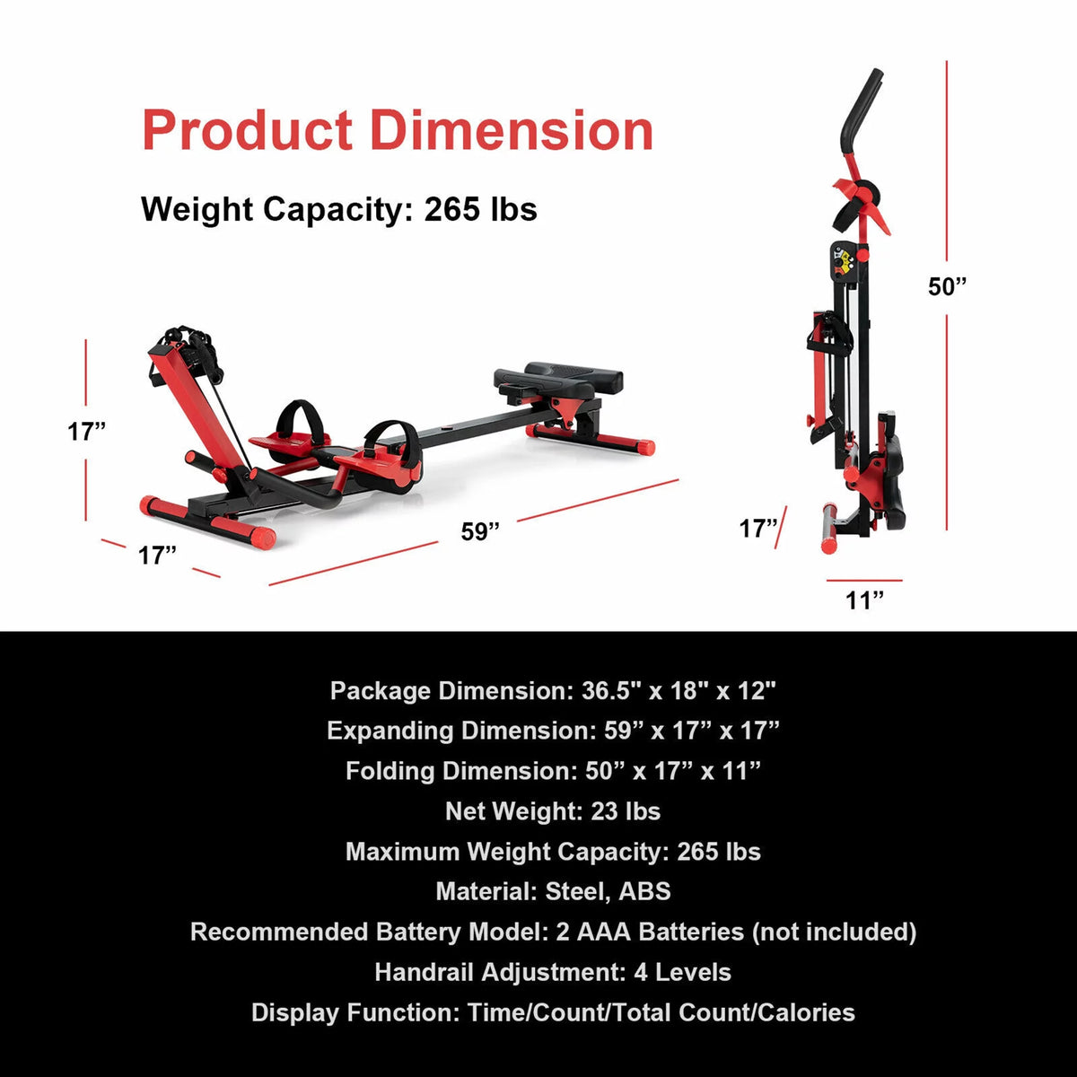 4 in 1 Folding Rowing Machine G272