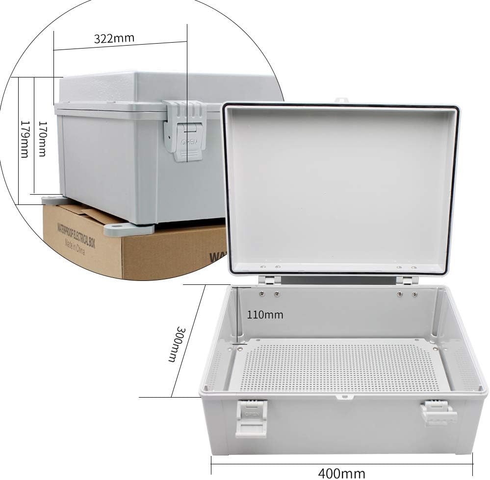 Waterproof ABS Plastic Electrical Box with Wall Bracket IP65 W24064