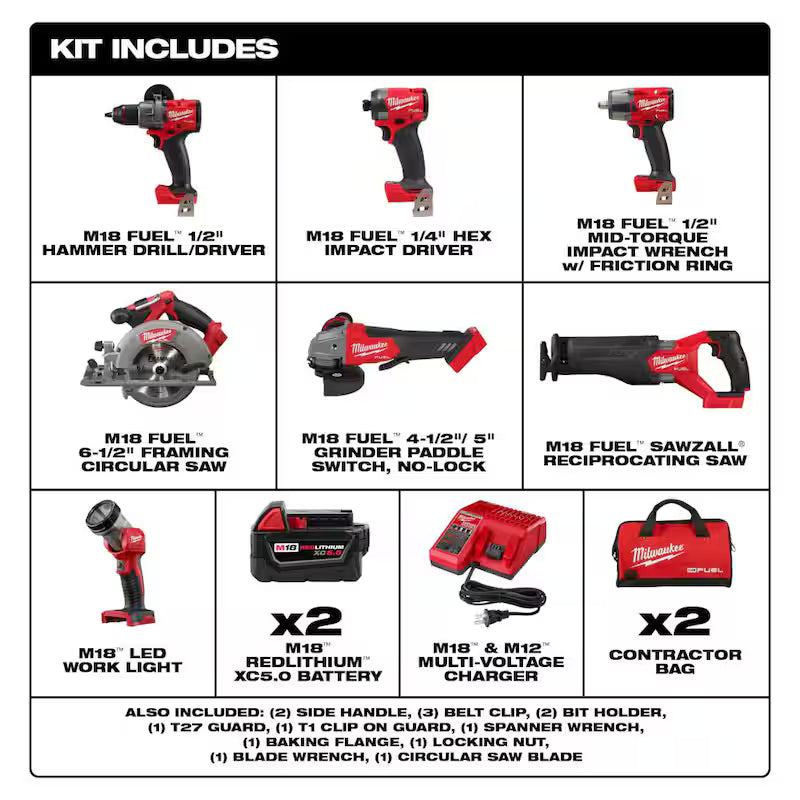 18V Lithium-Ion Brushless Cordless Combo Kit (9-Tool) P10713