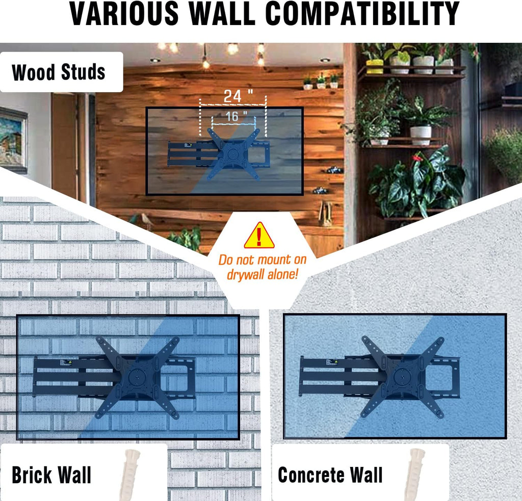 TV Wall Mount Bracket with 48" Extension Articulating Arms G147
