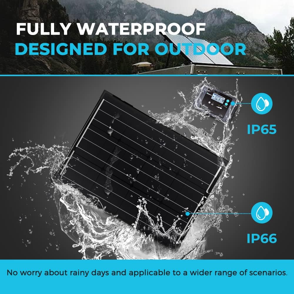 100 Watt 12 Volt Monocrystalline Foldable 2Pcs 50W Solar Panel Suitcase with Waterproof 20A Charger Controller K661570