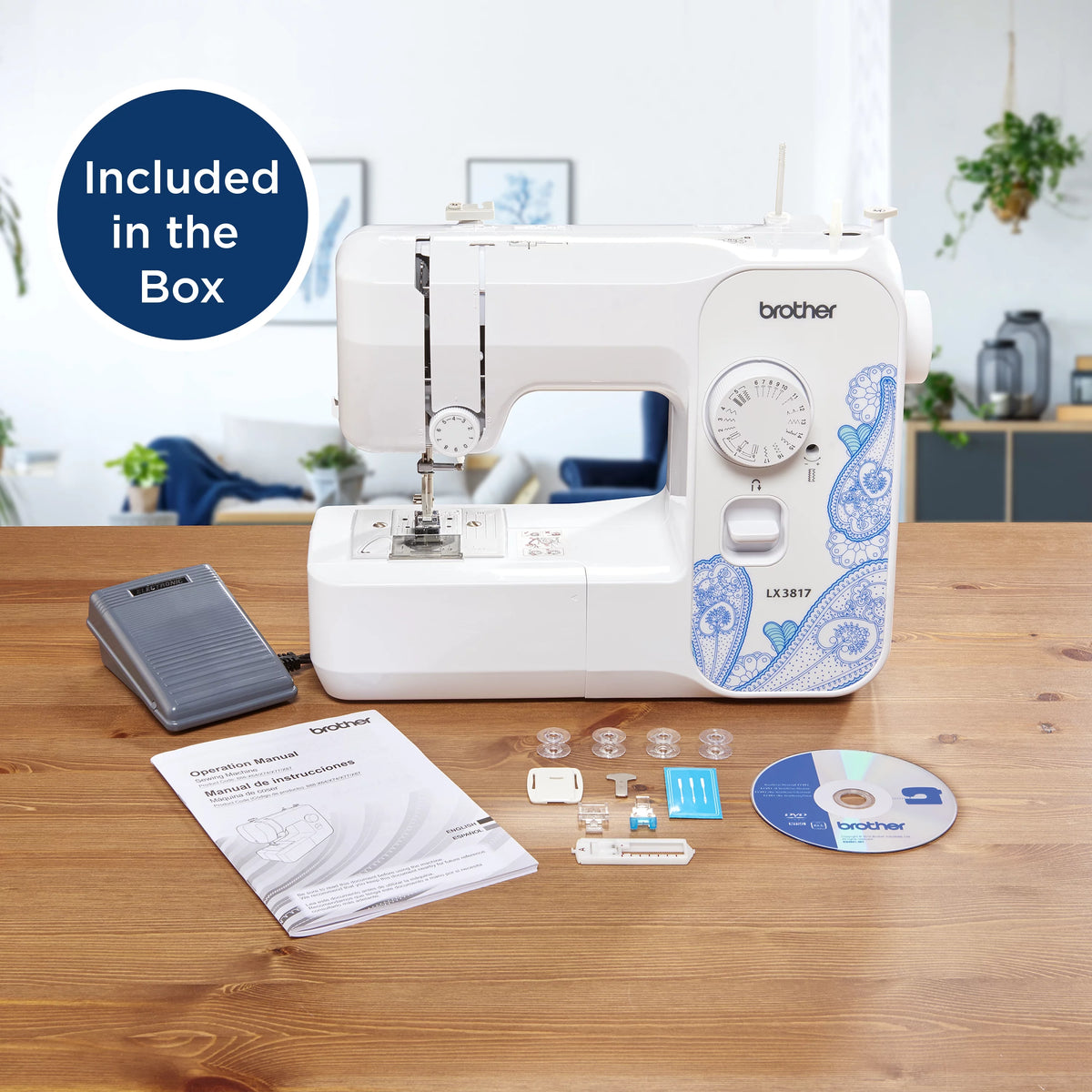 Portable Full-Size 17-Stitch Sewing Machine I241