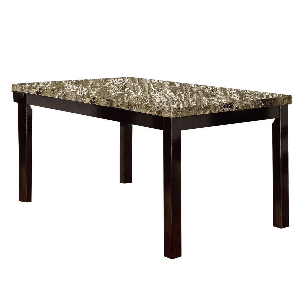 Brown Faux Marble & Pine Wood Dining Table R42241