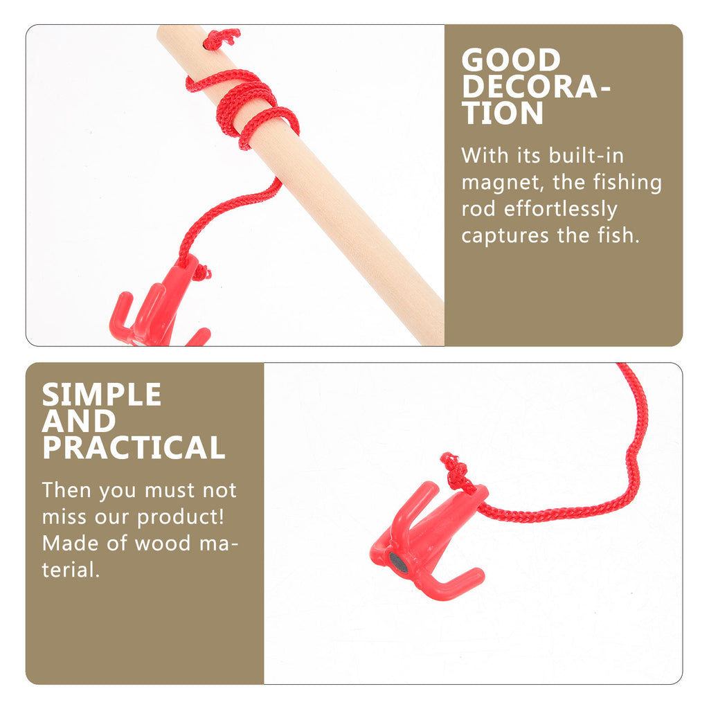 4pcs Wooden Magnetic Fishing Rod Toys O7202