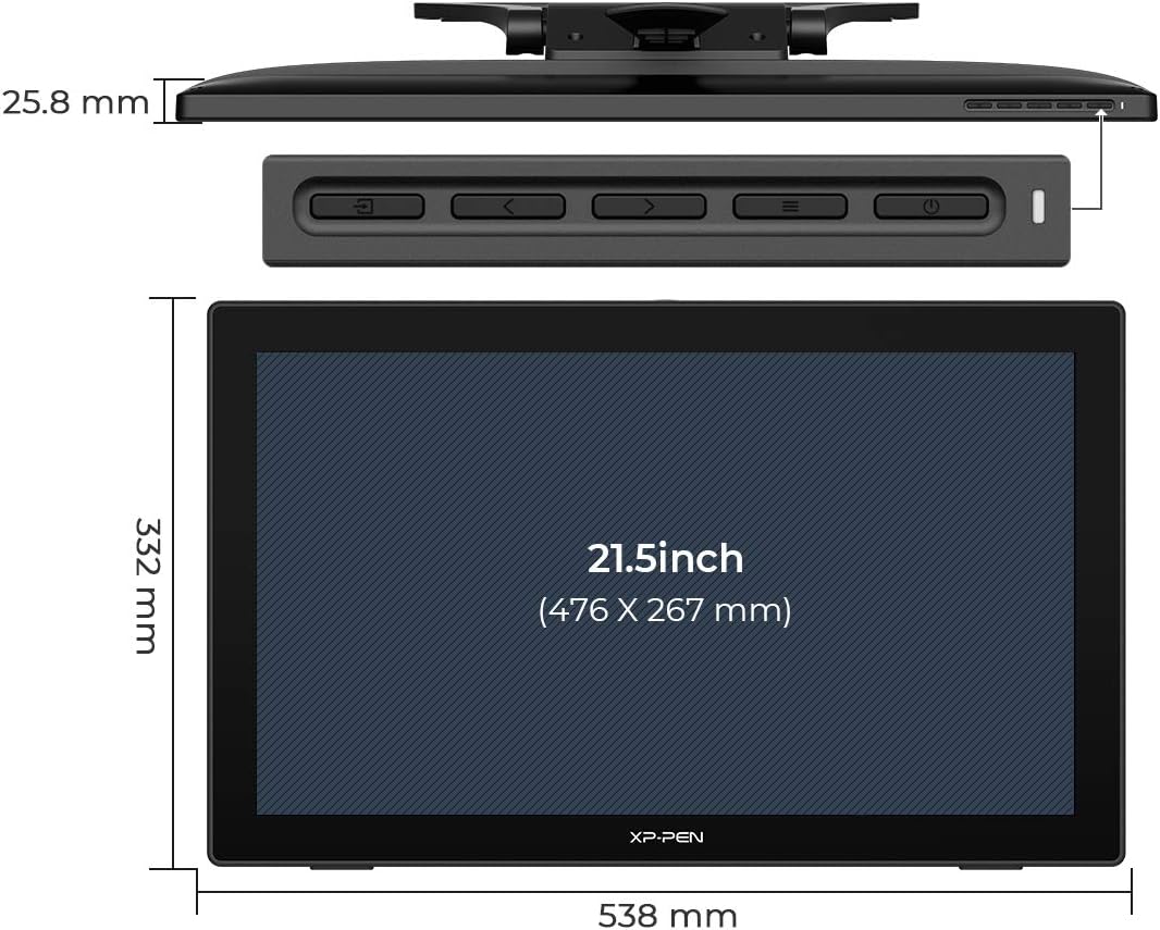 21.5" Drawing Monitor with Tilt Function and Red Dial D31354