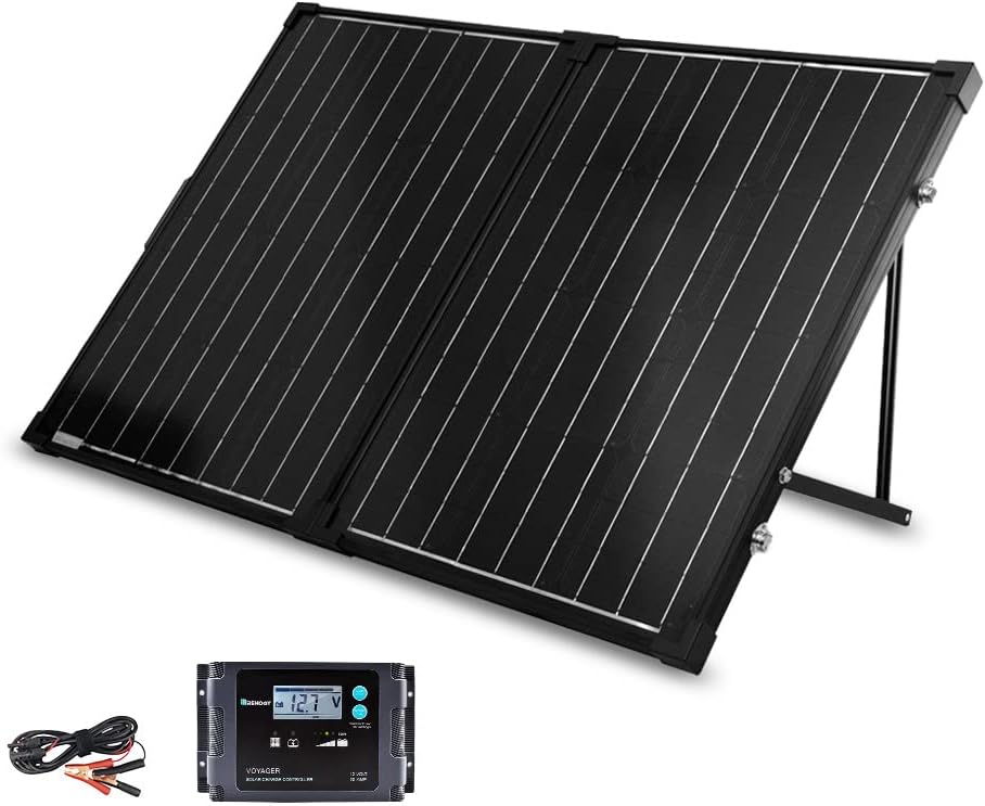 100 Watt 12 Volt Monocrystalline Foldable 2Pcs 50W Solar Panel Suitcase with Waterproof 20A Charger Controller K661570
