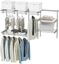 4 to 6 FT Wall-Mounted Closet Organizer Kit with Wire Shelving and Hanging Rods Q2088