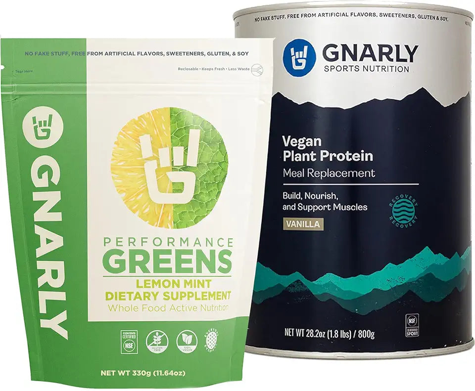 Greens Lemon Mint 11.64 oz and Vegan Plant Protein Vanilla 28.2 oz F5026