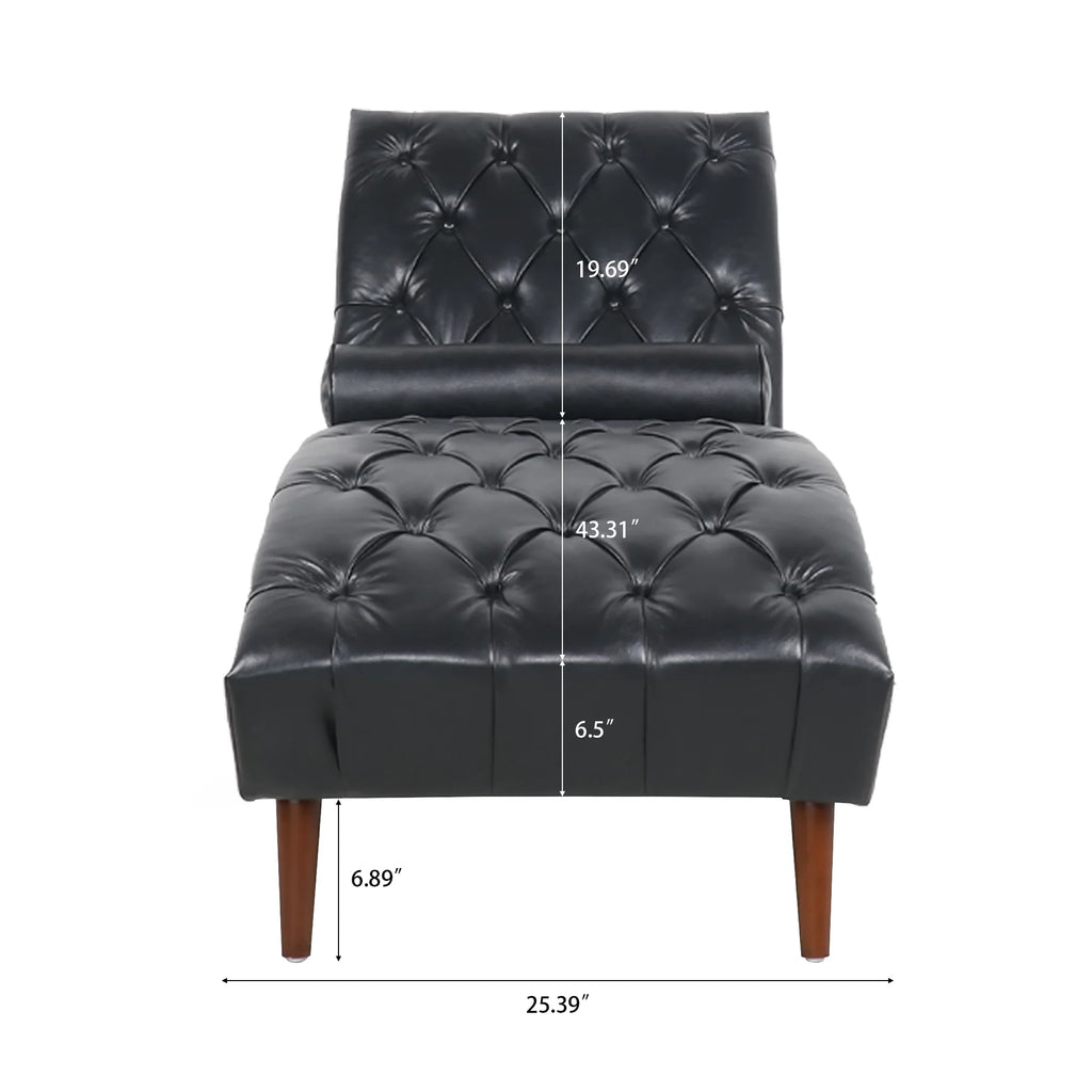 Faux Leather Button Tufted Chaise Lounge E38964