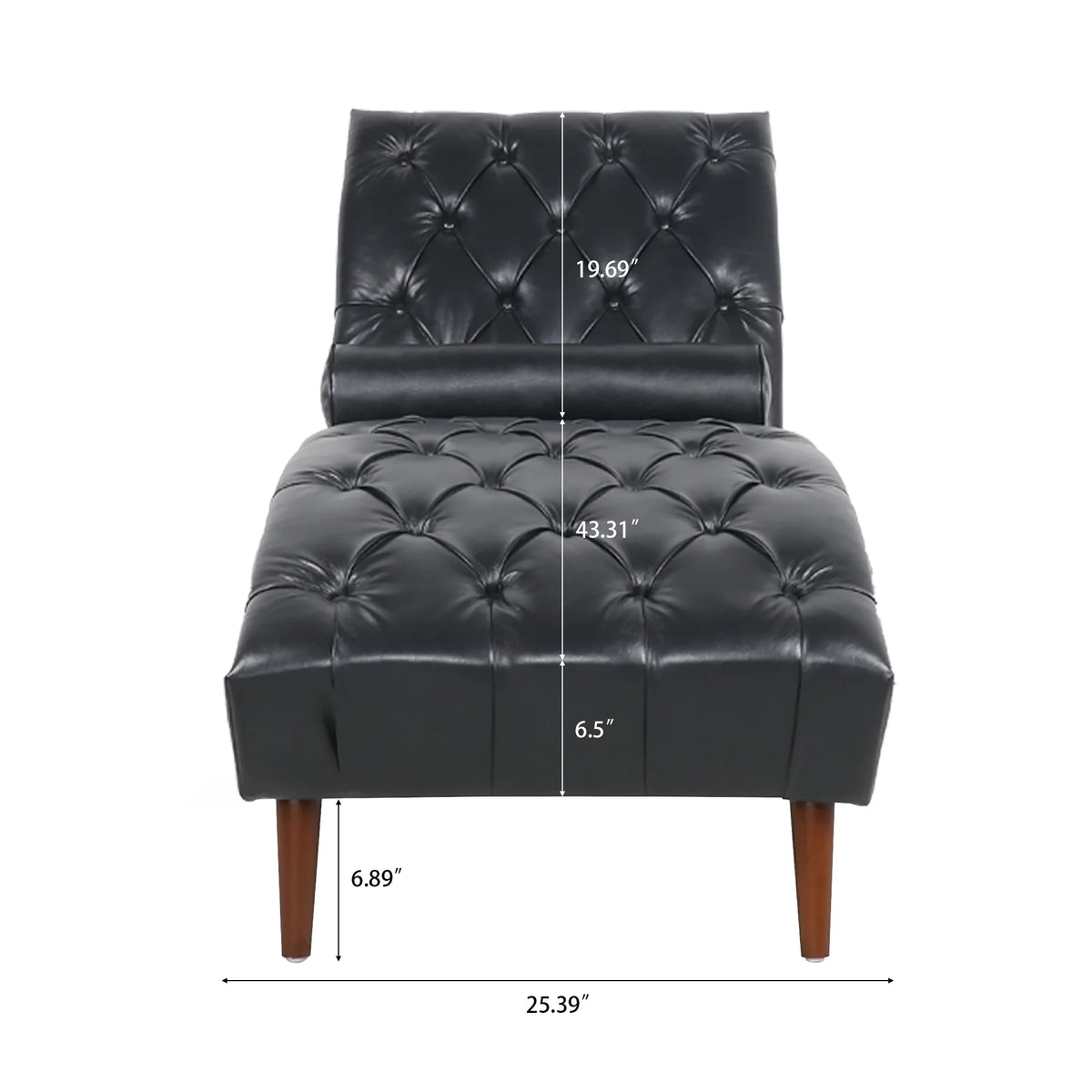 Faux Leather Button Tufted Chaise Lounge E38964