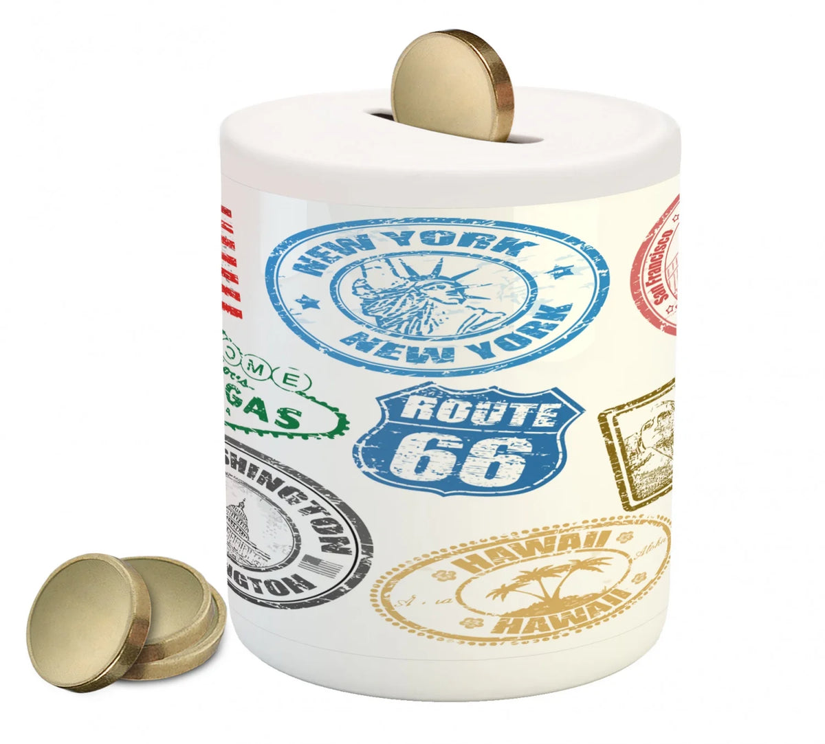 Ceramic Multicolor Piggy Bank K78954