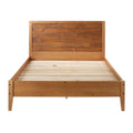 Caramel Queen Bed Solid Pine Wood Plank Bed Q741
