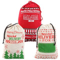 3 PCS Christmas Drawstring Burlap Sack P1962