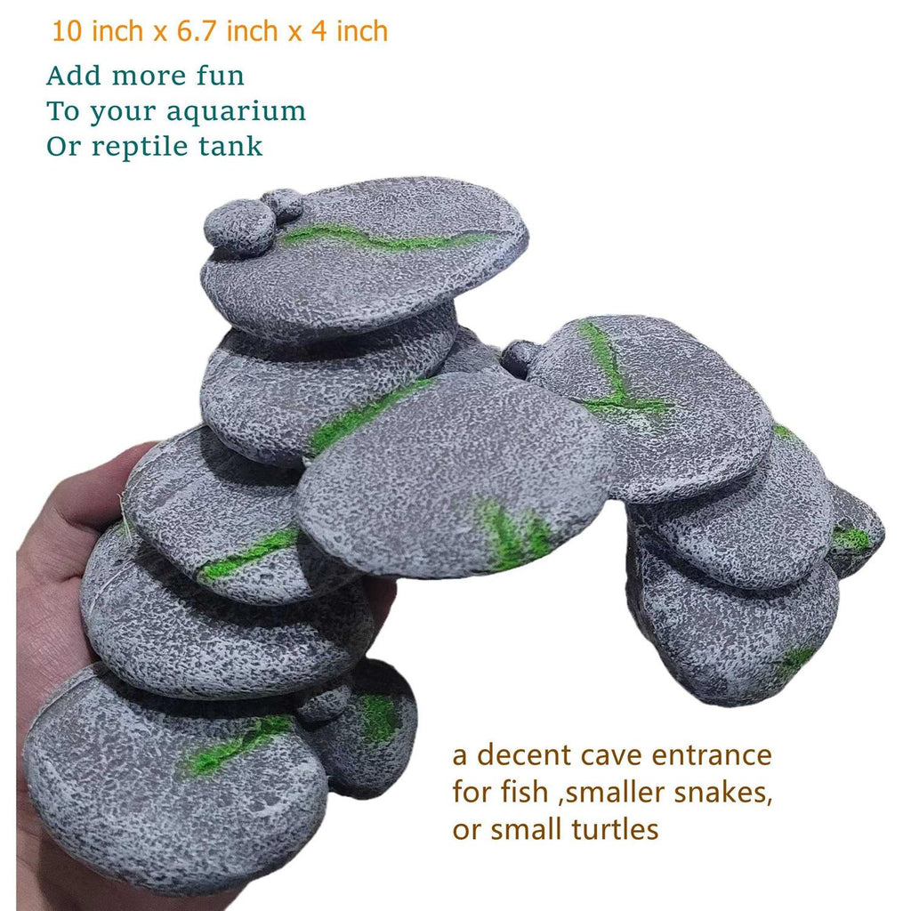Simulation Cobblestone Aquarium Decoration Reptile Hide Cave S69855