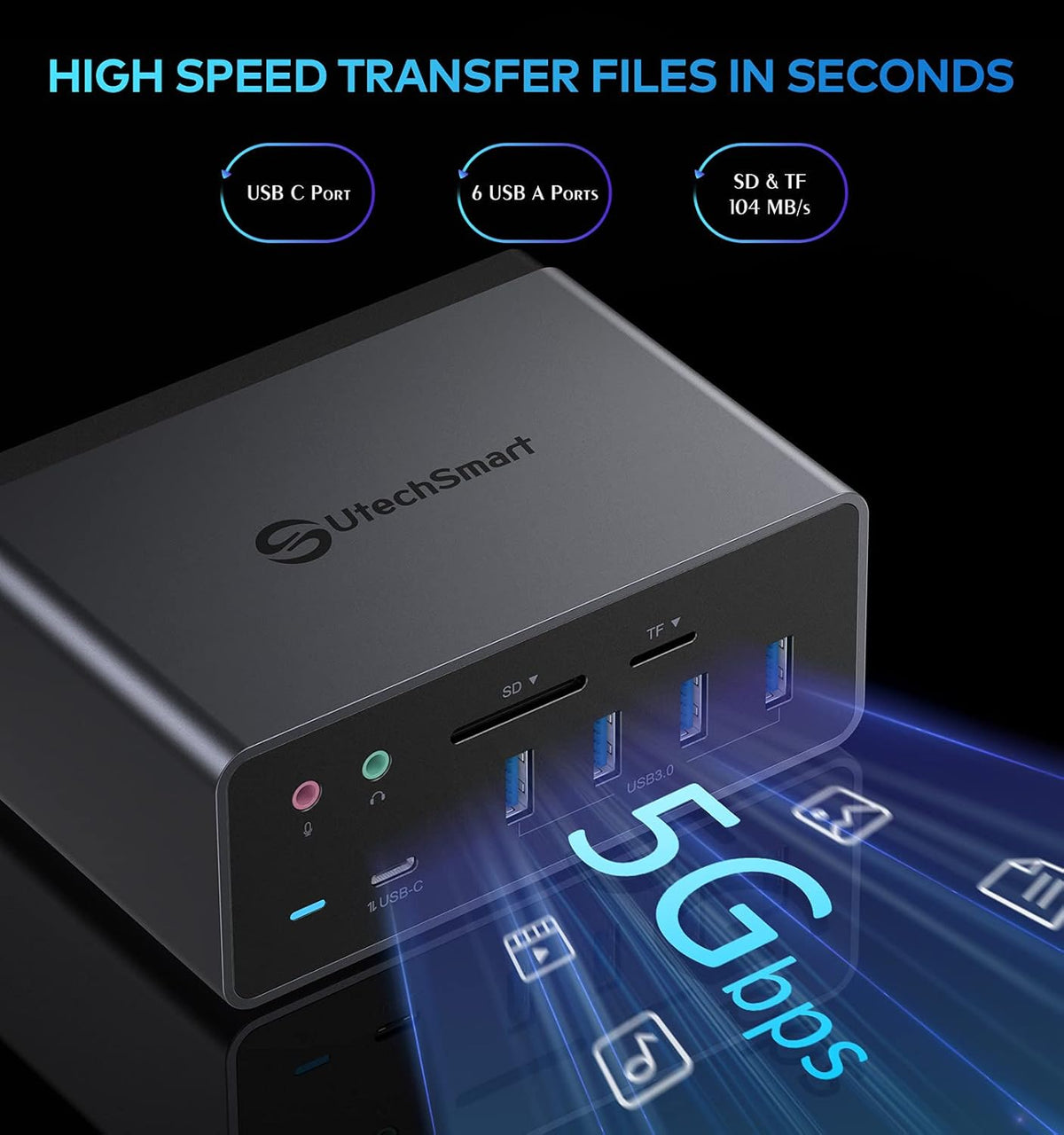 19 in 1 USB C Docking Station with 3 HDMI, VGA, PD 3.0, Ethernet, SD/TF Card Reader, Audio, 6 USB Ports A792