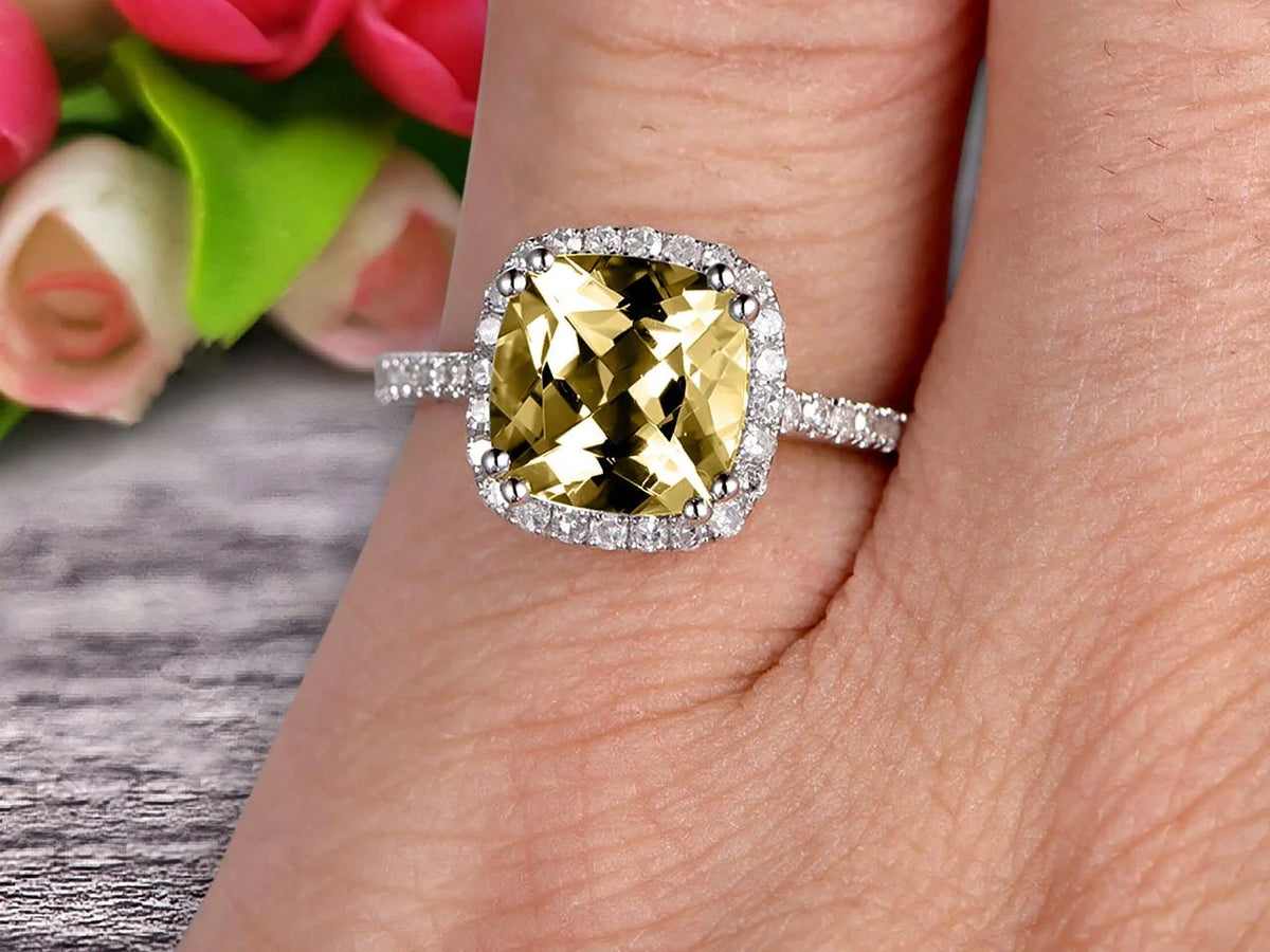 10k White Gold Halo Engagement Ring S281201