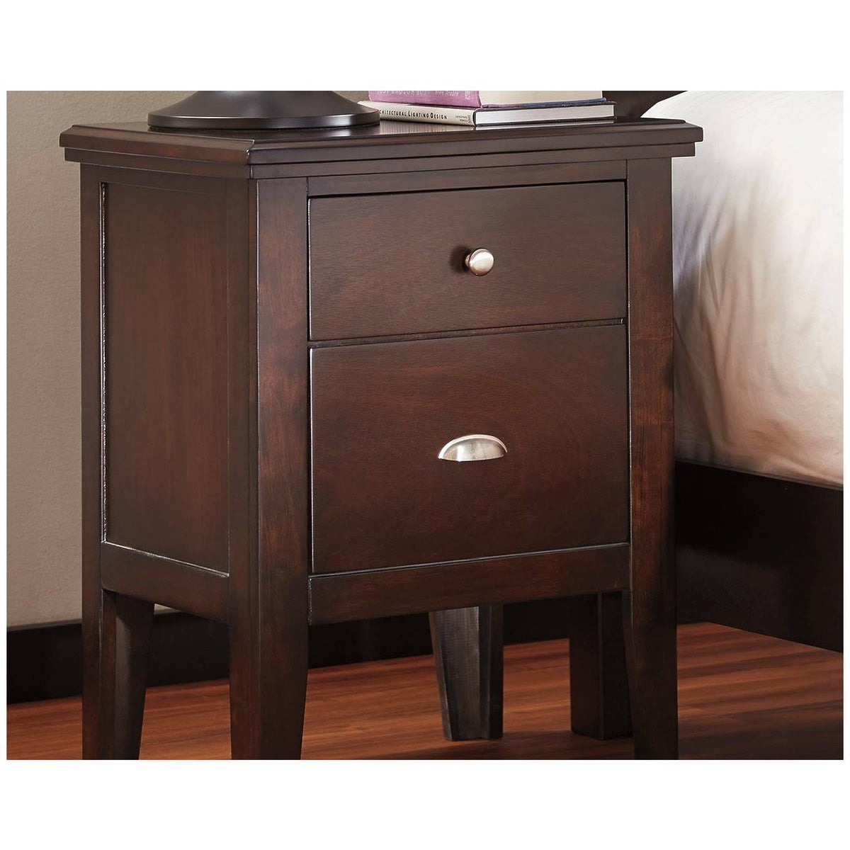 Two Drawer Night Stand in Brown A3498