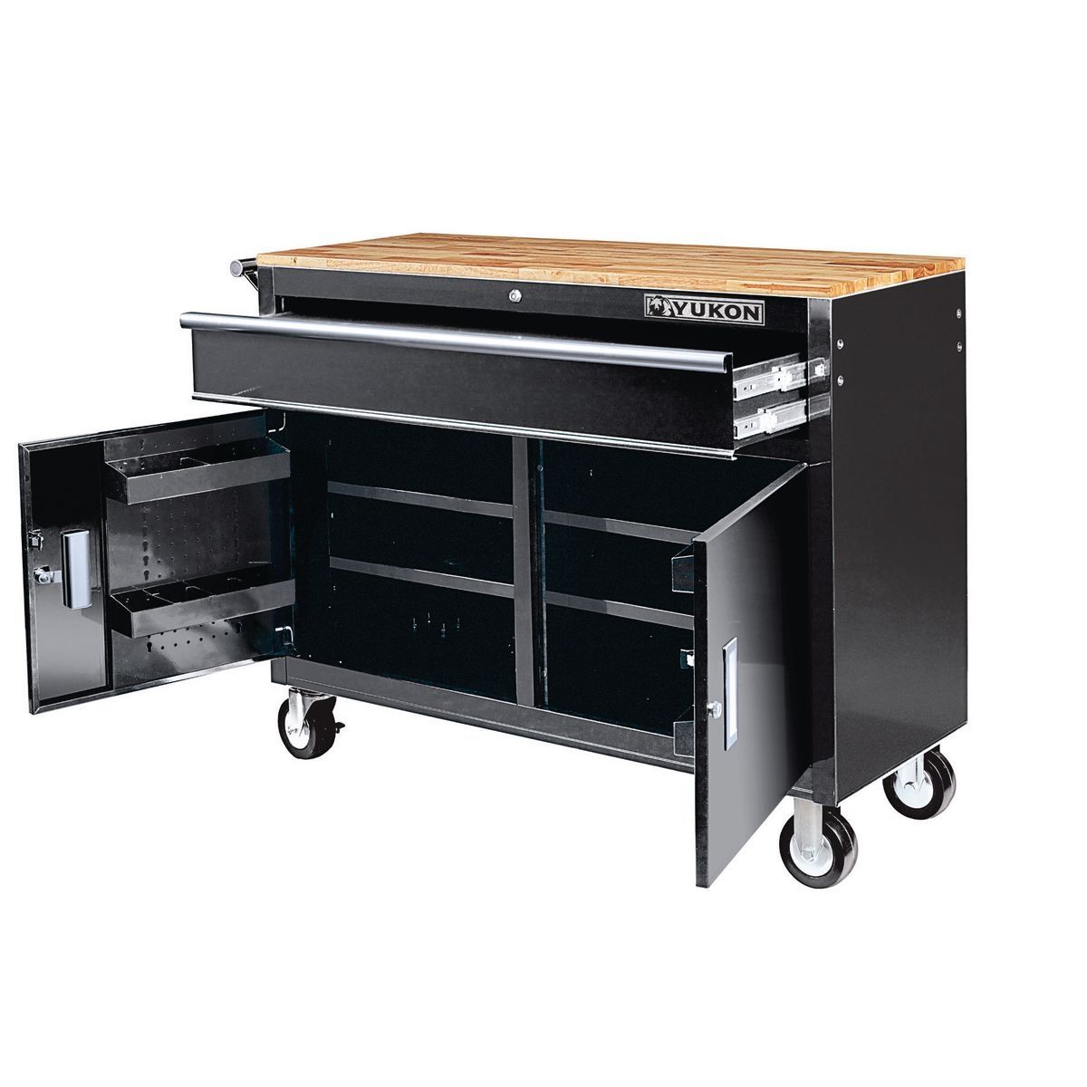 46 in. Mobile Workbench with Solid Wood Top B128915