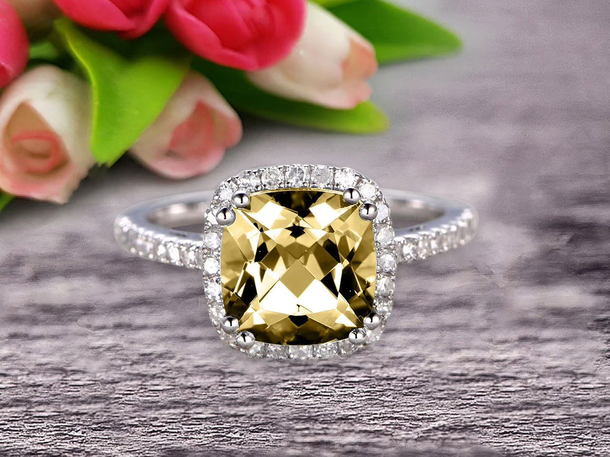 10k White Gold Halo Engagement Ring S281201