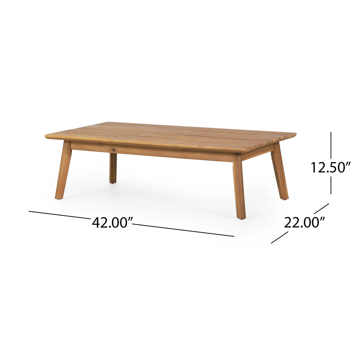 Acacia Wood Loveseat and Coffee Table Set with Cushions N8958