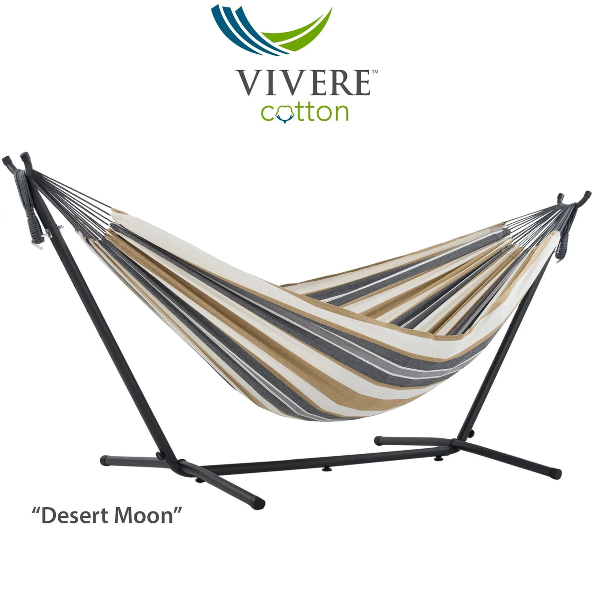 Double Cotton Hammock with Stand and Carry Bag U98987