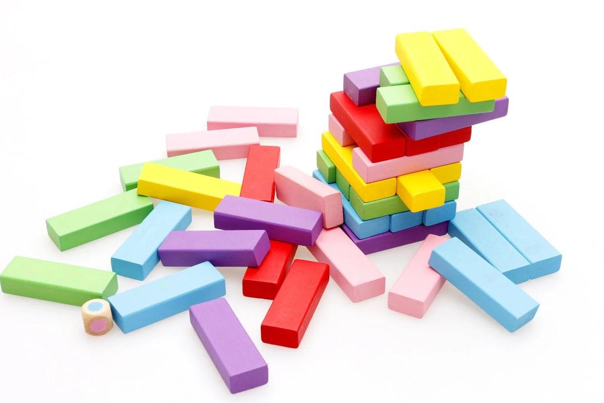 48 Pieces Wooden Stacking Board Games Building Blocks B869990